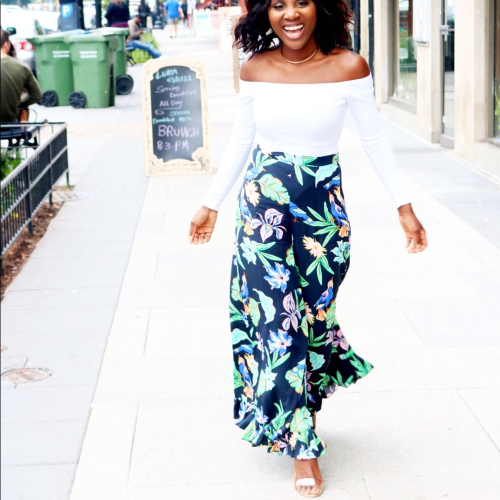 Wide Leg flowery Pants